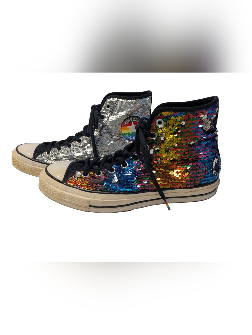 Converse Chuck 70 Rainbow Pride Sequined Hi Tops  US Size Men 9 Women 11